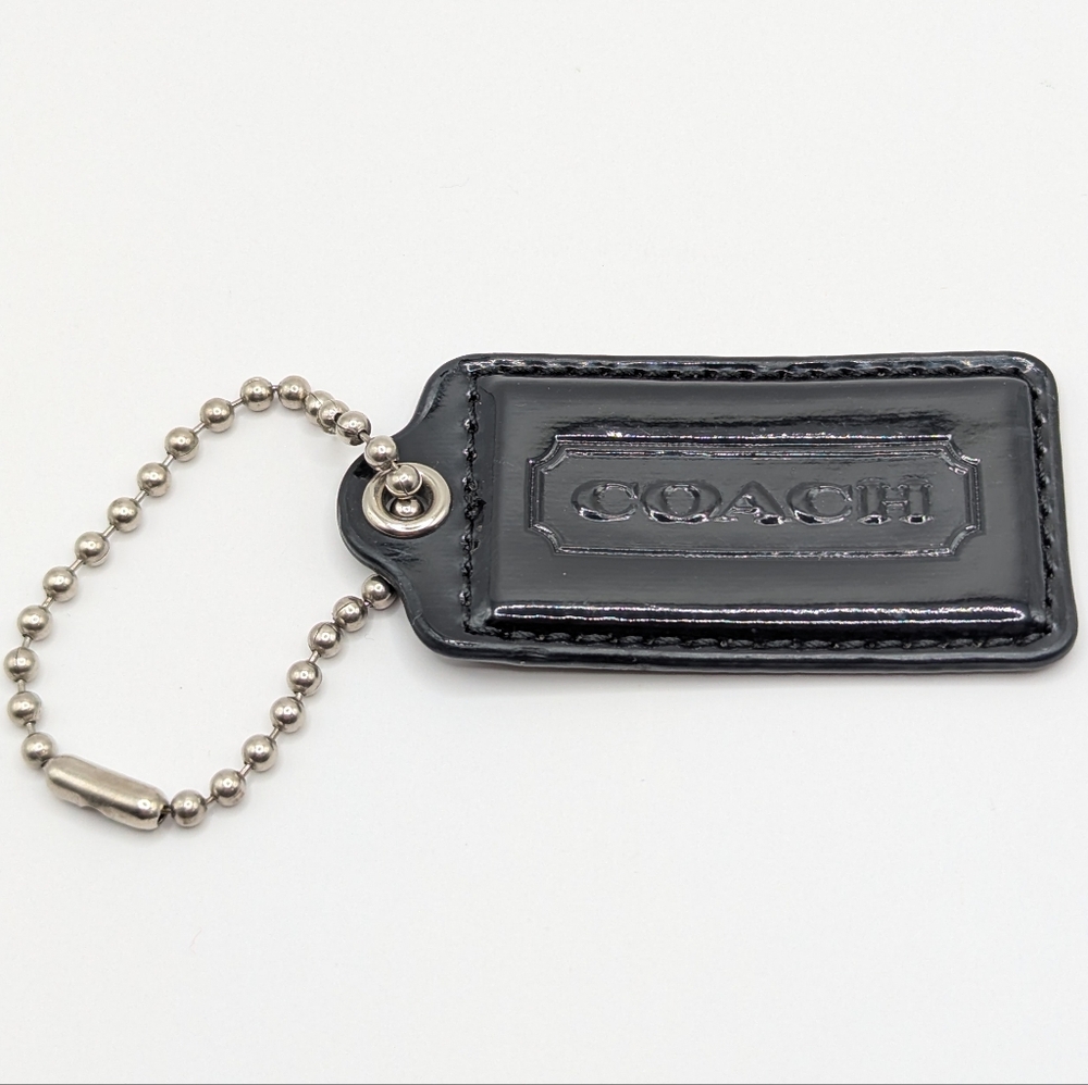 Coach Patent Leather Hang Tag Black